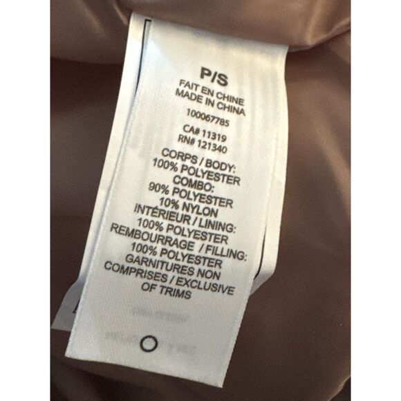 Garage Tan with Black Zipper Cropped Winter Coat Size S - Picture 8 of 9